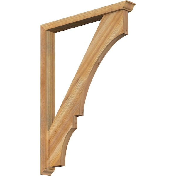 Ekena Millwork Balboa Traditional Rough Sawn Bracket w/ Offset Brace, Western Red Cedar, 4"W x 32"D x 44"H BKT0402X32X44BOA01RWR - main